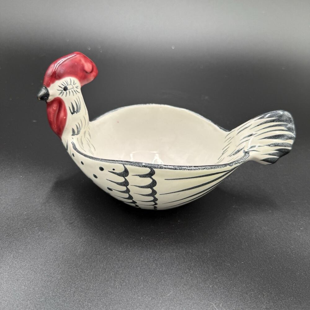 Vintage 1960s Aldo Londi Bitossi Italy Rooster Bowl Italian Pottery MCM Decor